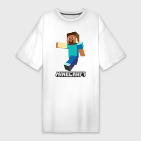 Платье-футболка хлопок с принтом MINECRAFT в Тюмени,  |  | block | creeper | cube | minecraft | pixel | блок | геометрия | крафт | крипер | кубики | майнкрафт | пиксели