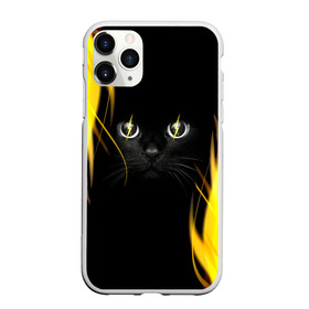 Чехол для iPhone 11 Pro матовый с принтом Грозовой кошак в Тюмени, Силикон |  | Тематика изображения на принте: глаза | грозовой | кот | кошак | молнии | пламя | разряды | черный