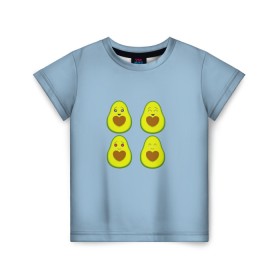 Детская футболка 3D с принтом Авокадо в Тюмени, 100% гипоаллергенный полиэфир | прямой крой, круглый вырез горловины, длина до линии бедер, чуть спущенное плечо, ткань немного тянется | авокадо | авокадо с сердечком | авокадо сердечко | авокадо сердце | авокадо эмоции | сердечко | четыре | четыре авокадо