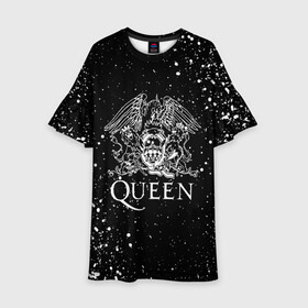 Детское платье 3D с принтом QUEEN | КВИН (Z) в Тюмени, 100% полиэстер | прямой силуэт, чуть расширенный к низу. Круглая горловина, на рукавах — воланы | queen | rock | брайан мэи | группа queen | группа квин | джон дикон | квин | королева | король | роджер тейлор | рок | фредди меркьюри