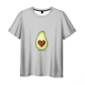 Мужская футболка 3D с принтом Авокадо сердечко в Тюмени, 100% полиэфир | прямой крой, круглый вырез горловины, длина до линии бедер | авокадо | авокадо с сердечком | авокадо сердечко | авокадо сердце | авокадо эмоции | сердечко | четыре | четыре авокадо