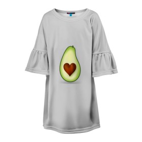 Детское платье 3D с принтом Авокадо сердечко в Тюмени, 100% полиэстер | прямой силуэт, чуть расширенный к низу. Круглая горловина, на рукавах — воланы | авокадо | авокадо с сердечком | авокадо сердечко | авокадо сердце | авокадо эмоции | сердечко | четыре | четыре авокадо