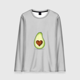 Мужской лонгслив 3D с принтом Авокадо сердечко в Тюмени, 100% полиэстер | длинные рукава, круглый вырез горловины, полуприлегающий силуэт | авокадо | авокадо с сердечком | авокадо сердечко | авокадо сердце | авокадо эмоции | сердечко | четыре | четыре авокадо