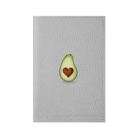 Обложка для паспорта матовая кожа с принтом Авокадо сердечко в Тюмени, натуральная матовая кожа | размер 19,3 х 13,7 см; прозрачные пластиковые крепления | авокадо | авокадо с сердечком | авокадо сердечко | авокадо сердце | авокадо эмоции | сердечко | четыре | четыре авокадо