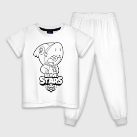 Детская пижама хлопок с принтом Brawl Stars LEON (раскраска) в Тюмени, 100% хлопок |  брюки и футболка прямого кроя, без карманов, на брюках мягкая резинка на поясе и по низу штанин
 | 