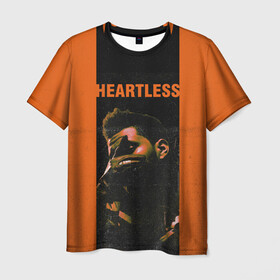 Мужская футболка 3D с принтом HEARTLESS в Тюмени, 100% полиэфир | прямой крой, круглый вырез горловины, длина до линии бедер | Тематика изображения на принте: blinding lights | heartless | starboy | the weekend | уикенд
