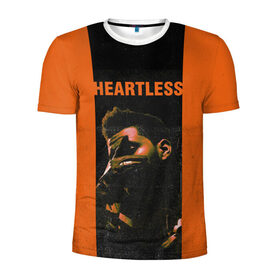 Мужская футболка 3D спортивная с принтом HEARTLESS в Тюмени, 100% полиэстер с улучшенными характеристиками | приталенный силуэт, круглая горловина, широкие плечи, сужается к линии бедра | blinding lights | heartless | starboy | the weekend | уикенд