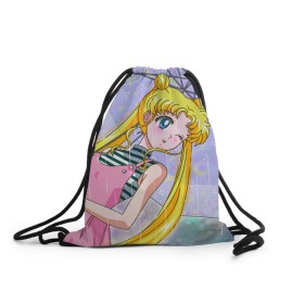 Рюкзак-мешок 3D с принтом Sailor Moon в Тюмени, 100% полиэстер | плотность ткани — 200 г/м2, размер — 35 х 45 см; лямки — толстые шнурки, застежка на шнуровке, без карманов и подкладки | Тематика изображения на принте: baby | bunny | girl | like | pink | sailormoon | usagi | вода капли | воин | волосы | глаза | девушка | дождь | зайчик | зонтик | котик | кролик | лето | луна | малышка | матроска | небо | облака | природа | радуга | розовый