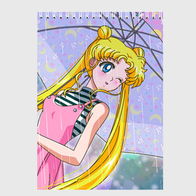 Скетчбук с принтом Sailor Moon в Тюмени, 100% бумага
 | 48 листов, плотность листов — 100 г/м2, плотность картонной обложки — 250 г/м2. Листы скреплены сверху удобной пружинной спиралью | Тематика изображения на принте: baby | bunny | girl | like | pink | sailormoon | usagi | вода капли | воин | волосы | глаза | девушка | дождь | зайчик | зонтик | котик | кролик | лето | луна | малышка | матроска | небо | облака | природа | радуга | розовый