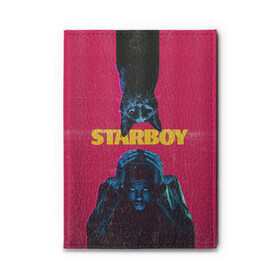 Обложка для автодокументов с принтом STARBOY в Тюмени, натуральная кожа |  размер 19,9*13 см; внутри 4 больших “конверта” для документов и один маленький отдел — туда идеально встанут права | blinding lights | heartless | starboy | the weekend | уикенд