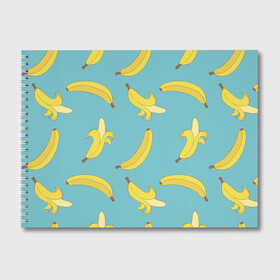 Альбом для рисования с принтом Банановый дождь в Тюмени, 100% бумага
 | матовая бумага, плотность 200 мг. | Тематика изображения на принте: банан | банановый | бананы | здоровое питание | зп | овощи | паттерн | плод | плоды | фрукт | фрукты | ягоды
