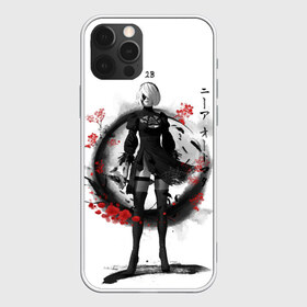 Чехол для iPhone 12 Pro Max с принтом 2B Ink Sakura dawn в Тюмени, Силикон |  | 2a | 2b | 9s | andoird | ink | japanese | kanji | nier automata | nuar | sakura | yohra | андроид | кандзи | нуар | сакура | чернила | япония