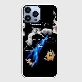 Чехол для iPhone 13 Pro Max с принтом Грозовой, кошак (кара) в Тюмени,  |  | глаза | грозовой | зубы | кот | кошак | красный | молнии | пламя | разряды | черный