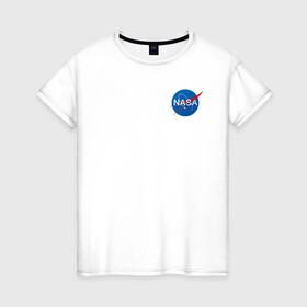Женская футболка хлопок с принтом NASA в Тюмени, 100% хлопок | прямой крой, круглый вырез горловины, длина до линии бедер, слегка спущенное плечо | galaxy | maven | nasa | space | space company | star | астрономия | галактика | джемини | дискавери | звезды | космическая компания | космос | кьюриос | меркурий | наса | скайлэб | спейс шаттл | шаттл