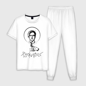 Мужская пижама хлопок с принтом Pyrokinesys в Тюмени, 100% хлопок | брюки и футболка прямого кроя, без карманов, на брюках мягкая резинка на поясе и по низу штанин
 | Тематика изображения на принте: 