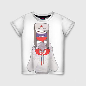 Детская футболка 3D с принтом Country Humans в Тюмени, 100% гипоаллергенный полиэфир | прямой крой, круглый вырез горловины, длина до линии бедер, чуть спущенное плечо, ткань немного тянется | countryhumans | картинки | персонаж | прикольные картинки