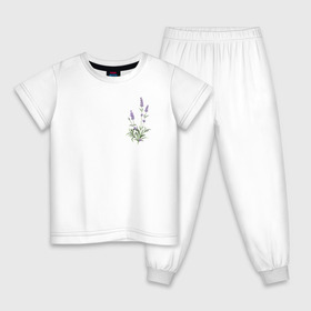 Детская пижама хлопок с принтом Lavanda в Тюмени, 100% хлопок |  брюки и футболка прямого кроя, без карманов, на брюках мягкая резинка на поясе и по низу штанин
 | Тематика изображения на принте: лаванда | лавандовые цветы | милота | нежность | цветочки | цветы