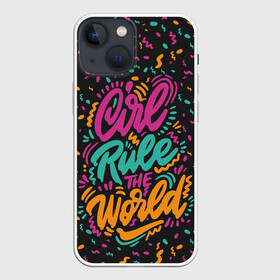 Чехол для iPhone 13 mini с принтом Girl rule the world в Тюмени,  |  | 8 марта | fem | feminism | feminist | девочки | девушки | женщины | феминизм | феминист | фемистка