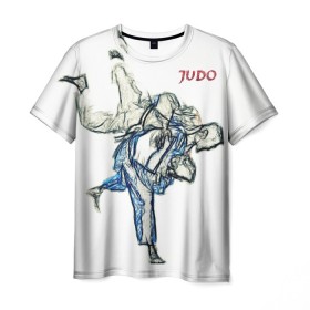 Мужская футболка 3D с принтом Борьба Дзюдо в Тюмени, 100% полиэфир | прямой крой, круглый вырез горловины, длина до линии бедер | 23 февраля | judo | sport | борьба | дзюдо | единоборства | спорт