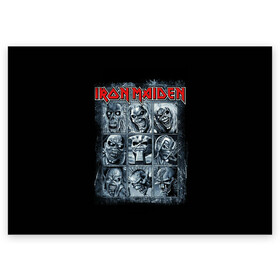 Поздравительная открытка с принтом Iron Maiden в Тюмени, 100% бумага | плотность бумаги 280 г/м2, матовая, на обратной стороне линовка и место для марки
 | 80s | hardrock | heavy | iron | maiden | metal | pop | steve harris | the final frontier | uk | айрон | группа | железная дева | метал | мэйден | хеви