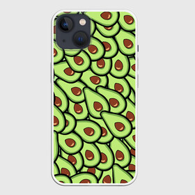 Чехол для iPhone 13 с принтом АВОКАДО в Тюмени,  |  | avocado | food | fruit | vegan | vegetarian | авокадо | веган | вегетарианство | еда | фрукты