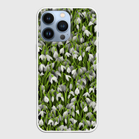 Чехол для iPhone 13 Pro с принтом Подснежники в Тюмени,  |  | Тематика изображения на принте: 8 марта | букет | весенний | весна | клумба | паттерн | подарок | подснежник | растение | цветочный | цветы. цветок