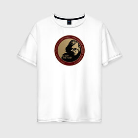 Женская футболка хлопок Oversize с принтом Егор Летов в Тюмени, 100% хлопок | свободный крой, круглый ворот, спущенный рукав, длина до линии бедер
 | андеграунд | гражданская оборона | егор летов | музыка | панк | рок