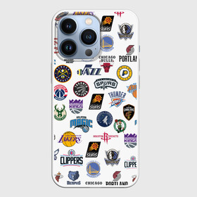 Чехол для iPhone 13 Pro с принтом NBA Pattern | НБА Паттерн в Тюмени,  |  | basketball | boston celtics | brooklyn nets | nba | new york knicks | philadel | toronto raptors | баскетбол | бостон селтикс | бруклин нетс | нба | нью йорк никс | спорт | торонто рэпторс | филадельфия 76ерс