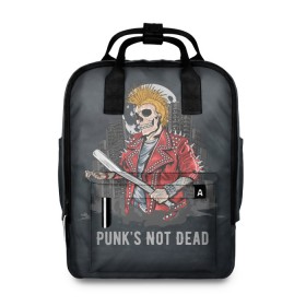Женский рюкзак 3D Punk’s Not Dead: в Тюмени, 100% полиэстер | лямки с регулируемой длиной, сверху ручки, чтобы рюкзак нести как сумку. Основное отделение закрывается на молнию, как и внешний карман. Внутри два дополнительных кармана, один из которых закрывается на молнию. По бокам два дополнительных кармашка, куда поместится маленькая бутылочка
 | punk | punks | punk’s not dead | rock | rocker | метал | металл | панк | панки | рок | рокер | тяжелая музыка