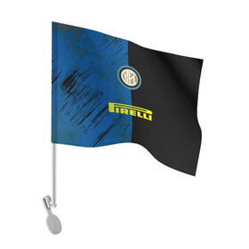 Флаг для автомобиля с принтом Интер в Тюмени, 100% полиэстер | Размер: 30*21 см | inter | pirelli | интер | италия | миланский клуб | фанат | футбол