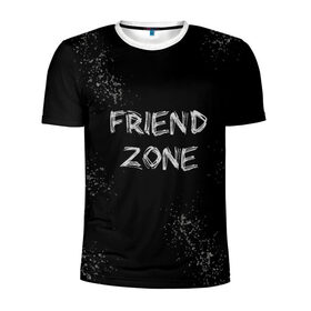 Мужская футболка 3D спортивная с принтом FRIEND ZONE в Тюмени, 100% полиэстер с улучшенными характеристиками | приталенный силуэт, круглая горловина, широкие плечи, сужается к линии бедра | friend | zone | белая | девушка | девушке | другу | друзья | звезды | зона | любимой | люблю | минимализм | надпись | не | отношения | парень | парню | подарок | подруге | подружке | просто | только | френд