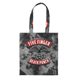 Шоппер 3D с принтом Five Finger Death Punch в Тюмени, 100% полиэстер | Плотность: 200 г/м2; Размер: 34×35 см; Высота лямок: 30 см | 5fdp | death | ffdp | finger | five | five finger death punch | punch | грув метал