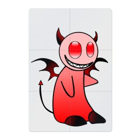 Магнитный плакат 2Х3 с принтом Чертенок в Тюмени, Полимерный материал с магнитным слоем | 6 деталей размером 9*9 см | бес | демон | дьявол | красный | милый | мульт | рисунок | улыбка