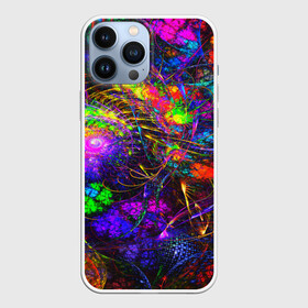 Чехол для iPhone 13 Pro Max с принтом НЕОНОВЫЕ КРАСКИ в Тюмени,  |  | abstract | abstraction | color | fractal | geometry | paitnt | polygon | polygonal | psy | абстракция | геометрия | краски | неоновые | полигоны | психоделика | фрактал