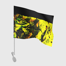 Флаг для автомобиля с принтом BIOHAZARD в Тюмени, 100% полиэстер | Размер: 30*21 см | biohazard | biohazard 7 | crocodile | fang | game | hand | monster | new umbrella | resident evil | resident evil 7 | umbrella | umbrella corp | umbrella corporation | zombie | обитель