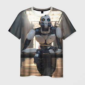 Мужская футболка 3D с принтом Любовь Смерть Роботы в Тюмени, 100% полиэфир | прямой крой, круглый вырез горловины, длина до линии бедер | death | icon | love | love death robots | netflix | robots | series | любовь | мультфильм | нетфликс | нэтфликс | роботы | сериал
