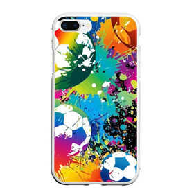 Чехол для iPhone 7Plus/8 Plus матовый с принтом Football Paints в Тюмени, Силикон | Область печати: задняя сторона чехла, без боковых панелей | Тематика изображения на принте: art | ball | football | paint | spray | texture | арт | брызги | краски | мяч | текстура | футбол