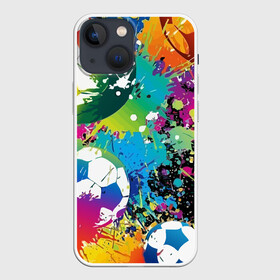 Чехол для iPhone 13 mini с принтом Football Paints в Тюмени,  |  | Тематика изображения на принте: art | ball | football | paint | spray | texture | арт | брызги | краски | мяч | текстура | футбол