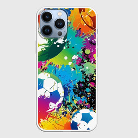 Чехол для iPhone 13 Pro Max с принтом Football Paints в Тюмени,  |  | art | ball | football | paint | spray | texture | арт | брызги | краски | мяч | текстура | футбол