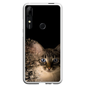 Чехол для Honor P Smart Z с принтом Disintegrating Cat в Тюмени, Силикон | Область печати: задняя сторона чехла, без боковых панелей | cat | азулес | атомный кот | голубоглазая кошка | голубоглазый кот | голубоглазый котик | кот | кот к | кот распадающийся на атомы | кот с голубыми глазами | котик | котэ | кошак | кошачий портрет
