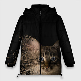 Женская зимняя куртка 3D с принтом Disintegrating Cat в Тюмени, верх — 100% полиэстер; подкладка — 100% полиэстер; утеплитель — 100% полиэстер | длина ниже бедра, силуэт Оверсайз. Есть воротник-стойка, отстегивающийся капюшон и ветрозащитная планка. 

Боковые карманы с листочкой на кнопках и внутренний карман на молнии | cat | азулес | атомный кот | голубоглазая кошка | голубоглазый кот | голубоглазый котик | кот | кот к | кот распадающийся на атомы | кот с голубыми глазами | котик | котэ | кошак | кошачий портрет