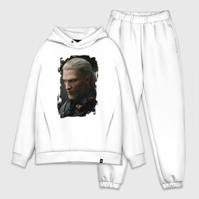 Мужской костюм хлопок OVERSIZE с принтом ВЕДЬМАК в Тюмени,  |  | geralt | the witcher | the witcher wild hunt | witcher | wolf | ведьмак | ведьмак 3 | волк | геральт | охотник