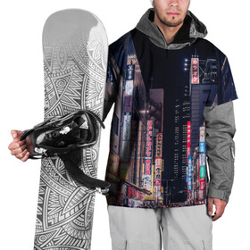 Накидка на куртку 3D с принтом Ночной Токио в Тюмени, 100% полиэстер |  | город | города | дома | здания | иероглифы | надписи | небо | неон | ночь | огни | страны | сумерки | улица | фонари | япония