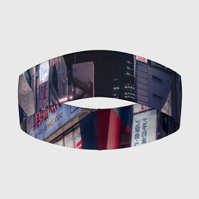 Повязка на голову 3D с принтом Ночной Токио в Тюмени,  |  | город | города | дома | здания | иероглифы | надписи | небо | неон | ночь | огни | страны | сумерки | улица | фонари | япония