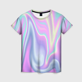 Женская футболка 3D с принтом Vaporwave в Тюмени, 100% полиэфир ( синтетическое хлопкоподобное полотно) | прямой крой, круглый вырез горловины, длина до линии бедер | abstraction | vaporwave | абстракция | узор