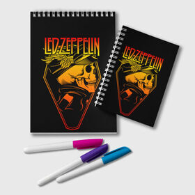 Блокнот с принтом Led Zeppelin в Тюмени, 100% бумага | 48 листов, плотность листов — 60 г/м2, плотность картонной обложки — 250 г/м2. Листы скреплены удобной пружинной спиралью. Цвет линий — светло-серый
 | Тематика изображения на принте: john paul jones | music | блюз | джимми пейдж | джон пол джонс | метал | роберт плант | рок | фолк | хард | хеви