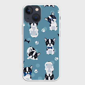 Чехол для iPhone 13 mini с принтом Собачки в Тюмени,  |  | dog | dogs | забавная | играется | косточка | лапки | люблю | мордочка | мордочкой | собак | собаки | собачки