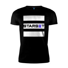 Мужская футболка хлопок Slim с принтом Starset logo в Тюмени, 92% хлопок, 8% лайкра | приталенный силуэт, круглый вырез ворота, длина до линии бедра, короткий рукав | Тематика изображения на принте: logo | rock | starset | лого | рок | старсет