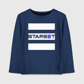 Детский лонгслив хлопок с принтом Starset logo в Тюмени, 100% хлопок | круглый вырез горловины, полуприлегающий силуэт, длина до линии бедер | logo | rock | starset | лого | рок | старсет