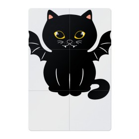 Магнитный плакат 2Х3 с принтом Black angel в Тюмени, Полимерный материал с магнитным слоем | 6 деталей размером 9*9 см | angel | black | cat | ears | eyes | fangs | kitten | moustache | nose | paws | tail | wings | клыки | кот | кошка | крылья | нос | усы | уши | хвост | черный